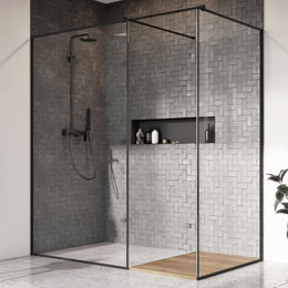 Душевое ограждение Radaway Modo X Black III Frame 90x75 см (стекло 10 мм), черный/прозрачное - фото 