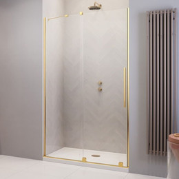 Душевая дверь Radaway Furo Gold DWJ 90 см 10107472-09-01L (стекло 8 мм), золото/прозрачное - фото 