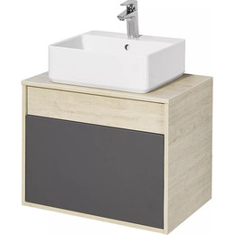 Тумба подвесная со столешницей Акватон Лофт Урбан 65 см 1A254001LQX60, дуб орегон/серый графит - фото 