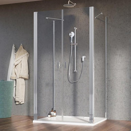 Душевое ограждение Radaway Nes DWD+2S 90x75 см, хром/прозрачное - фото 