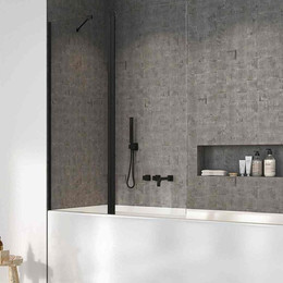 Шторка для ванны Radaway Nes 8 Black PND II 100 см 10088100-54-01L (стекло 8 мм), черный/прозрачное - фото 