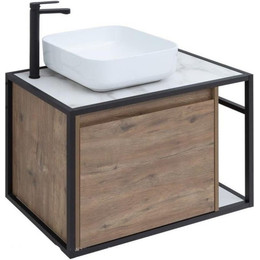 Тумба подвесная со столешницей Aquanet Nova Lite Loft 75 см 261658, дуб рустикальный L - фото 