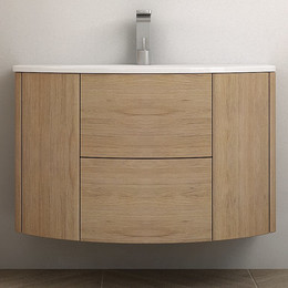 Тумба подвесная с раковиной Cezares Eden 90 см 55073, Rovere tabacco - фото 