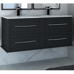 Тумба подвесная с раковиной Cezares Tiffany 120 см 54955, Nero grafite - фото 