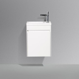 Тумба подвесная с раковиной BelBagno 46 см PIETRA MINI-460-1A-SO-BL-R, белый - фото 