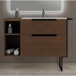 Тумба подвесная с раковиной Cezares Urban 75 см 55158, Frassino scuro - фото 