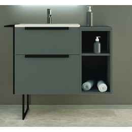 Тумба подвесная с раковиной Cezares Urban 75 см 55160, Grigio opaco - фото 