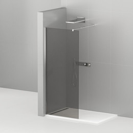 Душевая перегородка Cezares 100 см LIBERTA-L-1-100-GR-Cr (телескопический кронштейн, стекло 8 мм) хром/тонированное - фото 