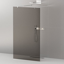 Душевая перегородка Cezares 80 см LIBERTA-L-2-80-GR-Cr (телескопические кронштейны, стекло 8 мм) хром/тонированное - фото 