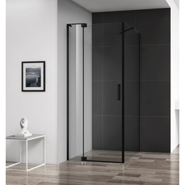 Душевое ограждение Cezares 100-110x90 см SLIDER-AH-1-90-100/110-C-NERO (стекло 8 мм) черный/прозрачное - фото 