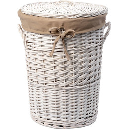 Корзина для белья WasserKraft Aller 36 см WB-106-M, цвет белый - фото 