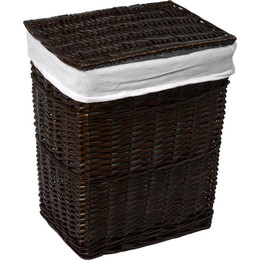 Корзина для белья WasserKraft Isar 47 см WB-130-L, цвет тёмно-коричневый - фото 