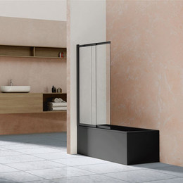 Шторка для ванны Vincea 100 см VSB-1E100CLB, черный/прозрачное - фото 