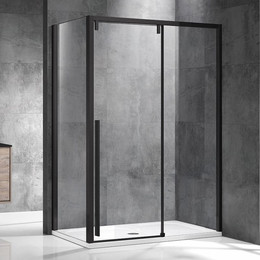 Душевое ограждение Vincea Lugano 130x90 см VSR-1L9013CLB-1 (стекло 8 мм), черный/прозрачное - фото 