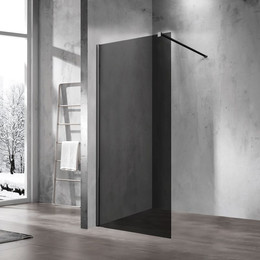 Душевая перегородка Vincea Walk-In 100 см VSW-1H100CGB (стекло 8 мм) с кронштейном в комплекте, черный/тонированное - фото 