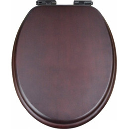 Сиденье с крышкой для унитаза Magliezza микролифт 9000M-CR, махагон матовый, петли хром - фото 