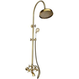 Душевая стойка Magliezza Classico 1201-br (верхний душ 200 мм), бронза - фото 