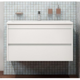 Тумба подвесная с раковиной Art&Max Family-900-2C-SO-BL 90 см, белый глянец - фото 