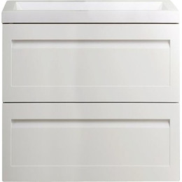 Тумба подвесная с раковиной Art&Max AM-Platino-750-2C-SO-BL 75 см, белый глянец - фото 