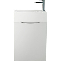 Тумба подвесная с раковиной Art&Max Liberty-400-1D-SO-BL-L 40 см, белый глянец - фото 