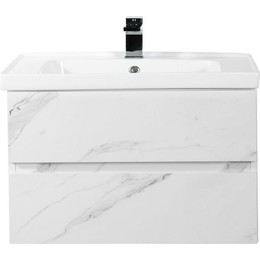 Тумба подвесная с раковиной Art&Max AM-Techno-900-2C-SO-MR960 90 см, монти мрамор - фото 