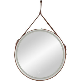 Зеркало Art&Max Milan Led 80 см  AM-Mil-800-DS-F-Brown, коричневый ремень - фото 
