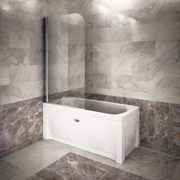 Шторка для ванны Радомир 75 см L, хром/прозрачное - фото 