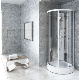 Душевая кабина Радомир Стронг 110x110 см, белый/матовое - фото 