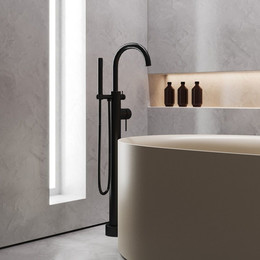 Смеситель для ванны Paini Cox 78PZ136LM, черный матовый - фото 