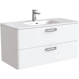 Тумба подвесная с раковиной Iddis Brick 100 см BRI10W1i95K, белый глянец - фото 