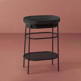 Раковина с металлической консолью ArtCeram Fuori Scala 55 см TFL033 17 00, чёрный матовый - фото 