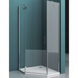 Душевое ограждение BelBagno 100х100 см KRAFT-P-1-100-C-Cr-L, хром/прозрачное - фото 