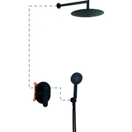 Душевая система для душа AQG Beta ER208 19BETER20805, черный матовый - фото 