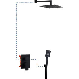 Душевая система для душа AQG Bold EC205 19BOLEC20905, черный матовый - фото 