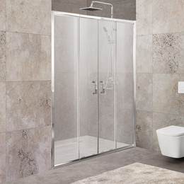 Душевая дверь BelBagno 150-180 см UNIQUE-BF-2-150/180-P-Cr, хром/текстурное - фото 