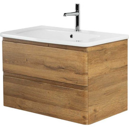 Тумба подвесная с раковиной BelBagno ALBANO-CER-1050-2C-SO-RR 105 см, Rovere Rustico, Цвет фасада: Rovere Rustico - фото 