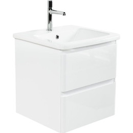 Тумба подвесная с раковиной BelBagno ALBANO-CER-500-2C-SO-BL 50 см, Bianco Lucido, Цвет фасада: Bianco Lucido - фото 