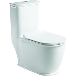 Унитаз-компакт безободковый SantiLine SL-5019 с крышкой микролифт, Цвет производителя: белый - фото 