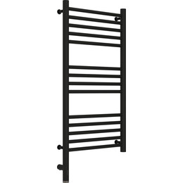 Полотенцесушитель электрический Сунержа Богема 3.0 П14 800x400 мм (прямая перемычка) 31-5804-8040 L, чёрный матовый - фото 