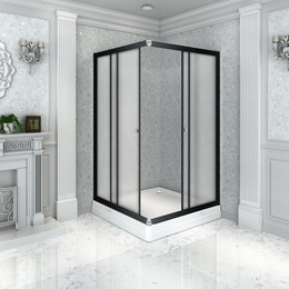 Душевое ограждение Радомир Дрим 100x100 см, черный/матовое - фото 