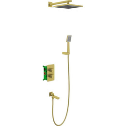 Душевая система для ванны с термостатом Timo Petruma SX-5049/17SM, золото матовое - фото 