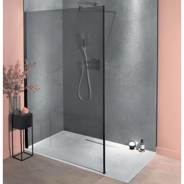 Душевая перегородка Jacob Delafon Contra 120 см E22W120-BLV (стекло 8 мм), черный/серое - фото 