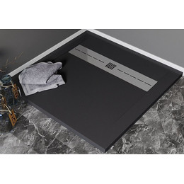 Каменный поддон Aquanet Delight 90x90 см 258896, чёрный - фото 
