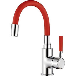 Смеситель для раковины Ledeme L1399-1 красный/хром - фото 