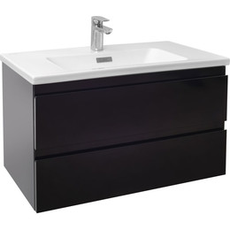 Тумба подвесная с раковиной Jacob Delafon Madeleine 80 см EB2053-J53, чёрный матовый - фото 