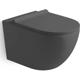 Унитаз подвесной безободковый SantiLine SL-5002MB с крышкой микролифт, черный матовый - фото 