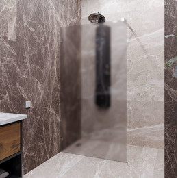 Душевая перегородка Радомир Walk-in 110 см (стекло 8 мм) с кронштейном в комплекте, хром/матовое - фото 