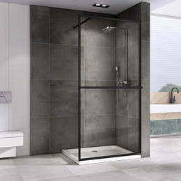 Душевая перегородка Abber Immer Offen 120 см AG60120B, черный/прозрачное - фото 