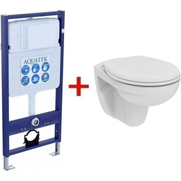 Инсталляция Aquatek Standart 50 INS-0000012 с подвесным унитазом Ideal Standard Eurovit Rimless K881201 - фото 