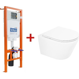 Инсталляция BelBagno BB002-80 с подвесным безободковым унитазом BelBagno Tre BB8001CHR/SC - фото 